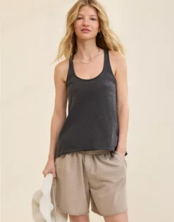 Aerie Flowy Boyfriend Tank Top Smoked Gray