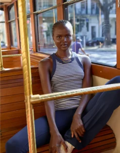 Aerie High Neck Tuckable Tank Top Navy