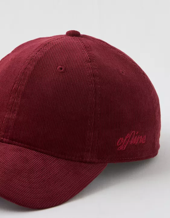 OFFLINE By Aerie Corduroy Baseball Hat Deep Cherry - Image 3