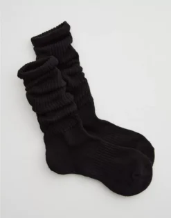 OFFLINE By Aerie Scrunch Socks True Black