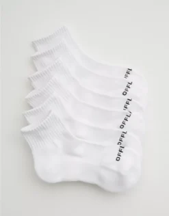 OFFLINE By Aerie Short Crew Sock 3-Pack Air White