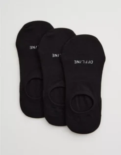 OFFLINE By Aerie Athletic No-Show Sock 3-Pack True Black