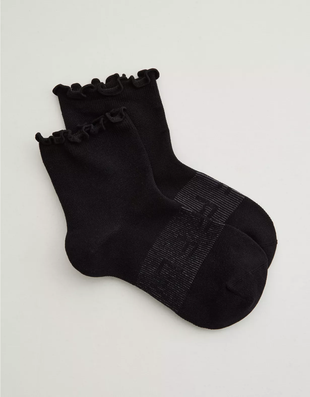OFFLINE By Aerie Athletic Ruffle Sock True Black