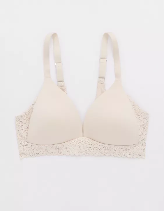 Aerie Sunnie Wireless Lightly Lined Blossom Lace Trim Bra - Image 3