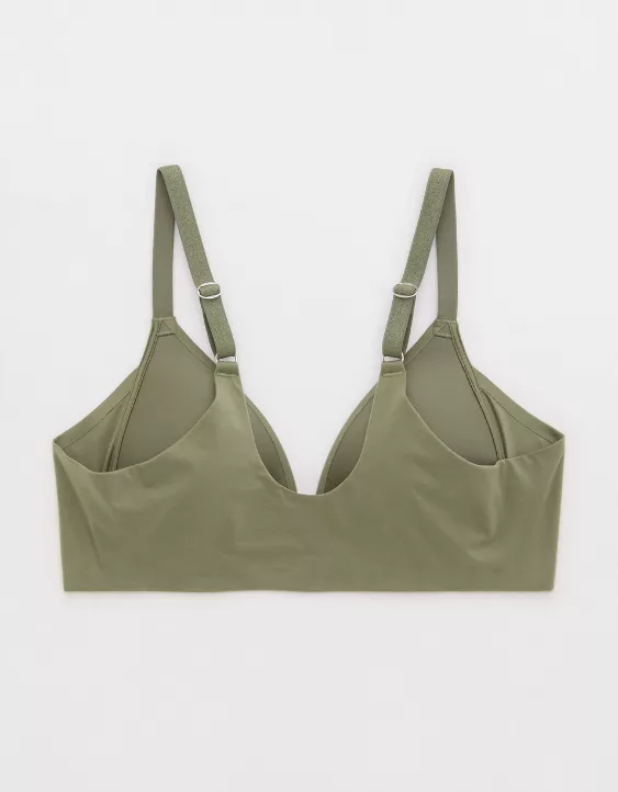 Aerie Sunnie Lurex Strap Wireless Lightly Lined Bra Olive Fun - Image 4