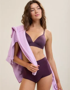 Aerie Sunnie Wireless Lightly Lined Bra Cool Berry