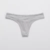 Aerie Superchill Cotton Thong Underwear Medium Heather Gray