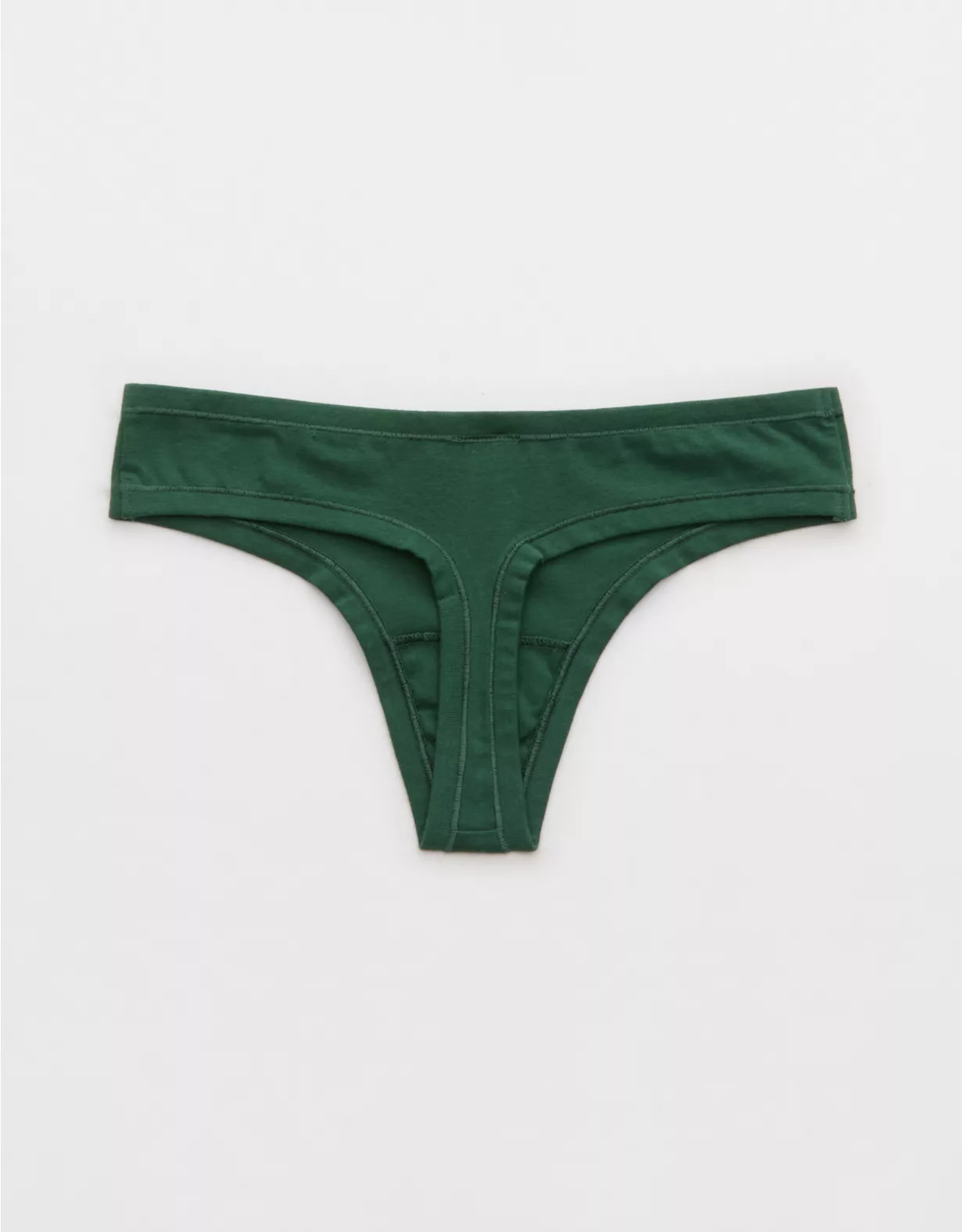 Aerie Superchill Cotton Thong Underwear Rugged Green - Image 2