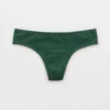 Aerie Superchill Cotton Thong Underwear Rugged Green
