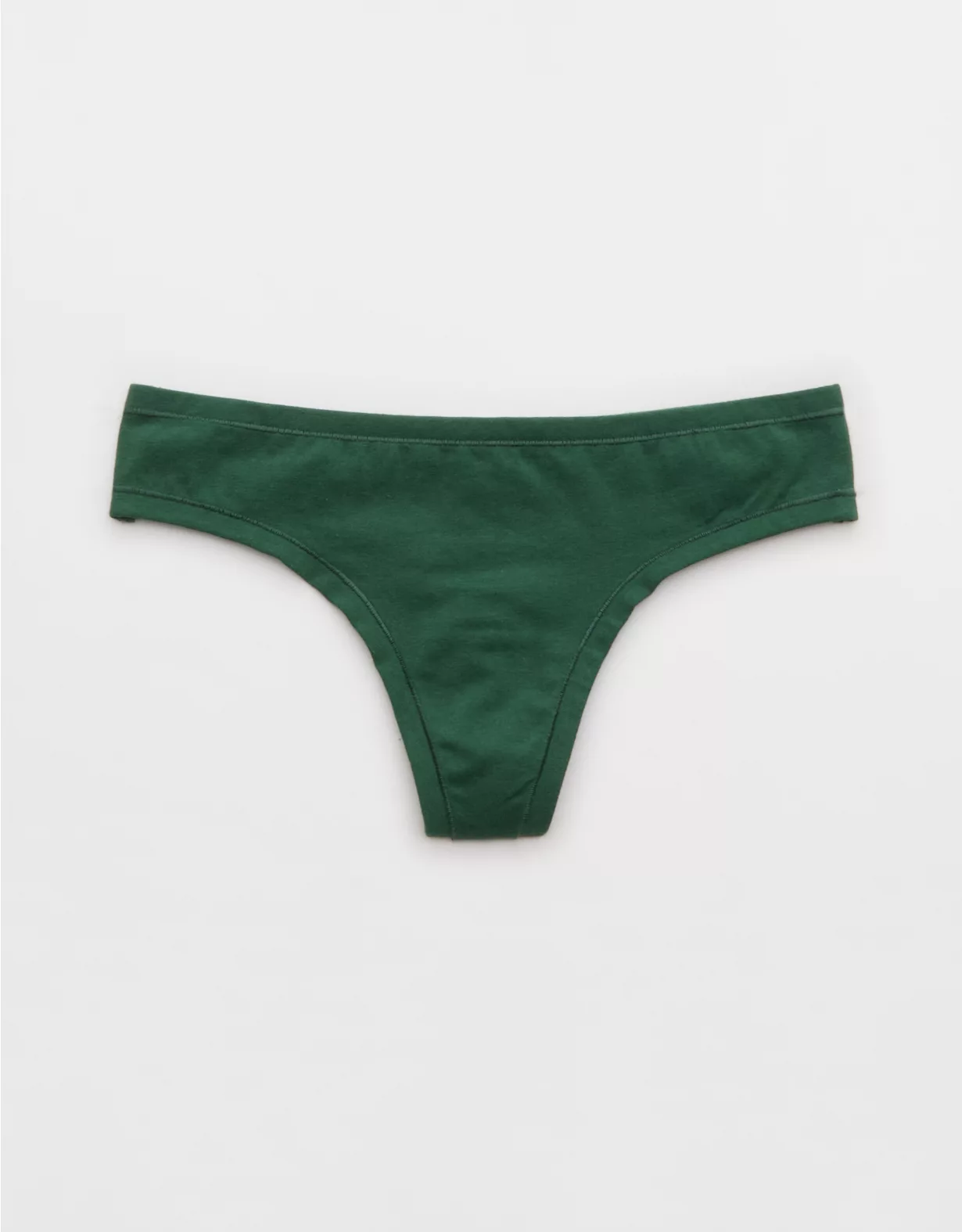 Aerie Superchill Cotton Thong Underwear Rugged Green