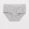 Aerie Superchill Vintage Lace Cotton Boybrief Underwear Medium Heather Gray