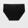 Aerie Superchill Vintage Lace Cotton Boybrief Underwear True Black