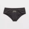 Aerie Superchill Cotton Ruched Cheeky Underwear Smoked Gray