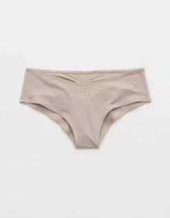 Aerie Superchill Cotton Ruched Cheeky Underwear Stone Harbor