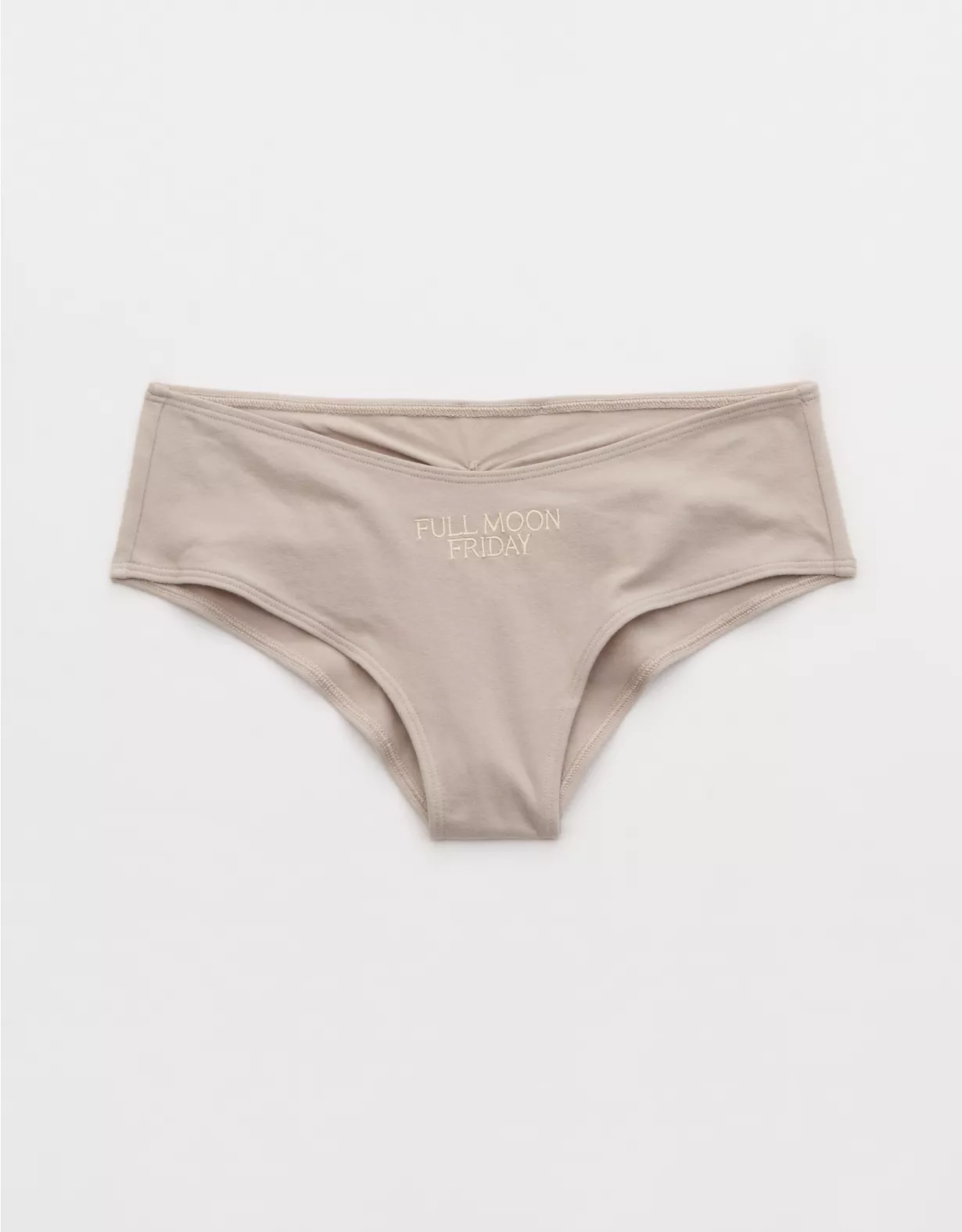 Aerie Superchill Cotton Ruched Cheeky Underwear Stone Harbor
