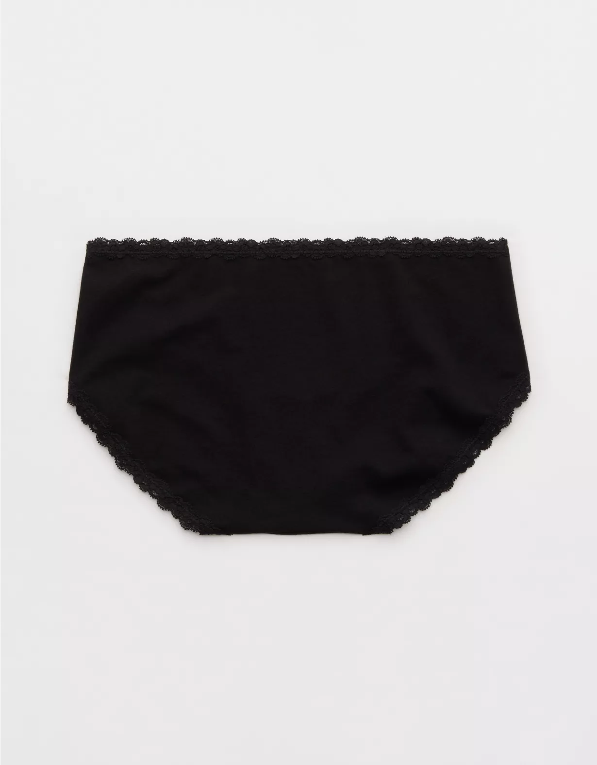 Aerie Superchill Cotton Lace Boybrief Underwear True Black - Image 2
