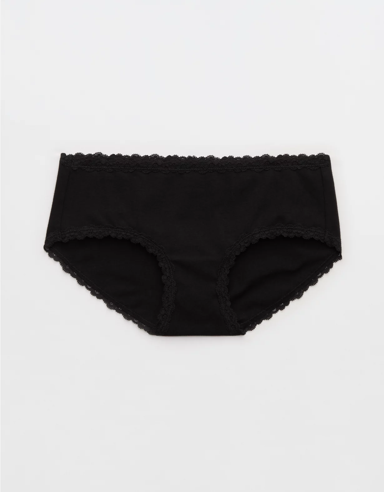 Aerie Superchill Cotton Lace Boybrief Underwear True Black