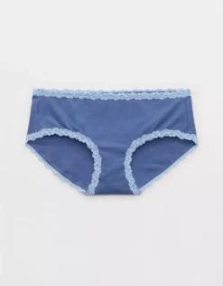 Aerie Superchill Cotton Lace Boybrief Underwear Marbled Blue