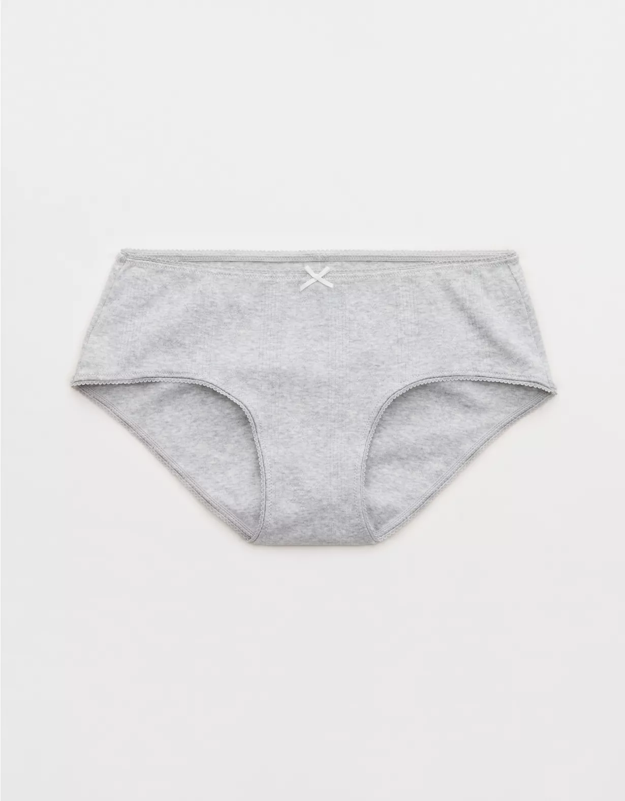 Aerie Superchill Pointelle Boybrief Underwear Medium Heather Gray