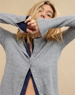 Aerie Cardigan T-Shirt Dark Heather Gray