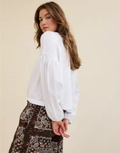 Aerie Slouchy Balloon Sleeve T-Shirt White