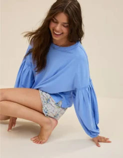 Aerie Slouchy Balloon Sleeve T-Shirt Dream Blue
