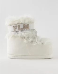 Aerie Flamingueo Giant Bootie Slippers White