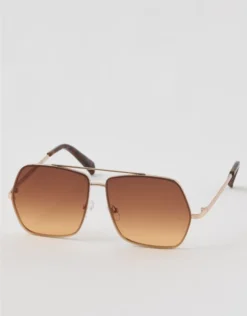 Aerie Oversized Vacay Mode Sunglasses Gold