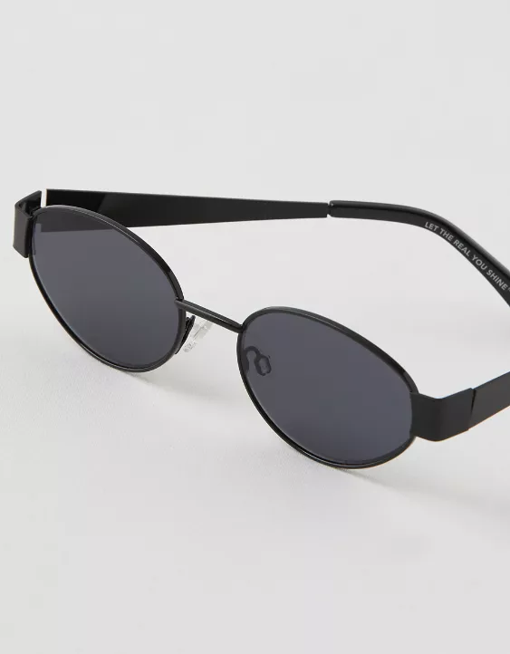 Aerie Metal Getaway Sunglasses Black - Image 3
