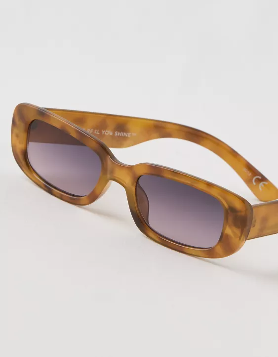 Aerie Mini Dare To Square Sunglasses Orange - Image 3