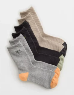 Aerie Halloween Graphic Crew Socl 3-Pack Stone Harbor