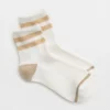 Aerie Striped Quarter Socks Cake Batter