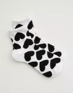 Aerie Ribbed Cotton Bobby Socks Black Magic