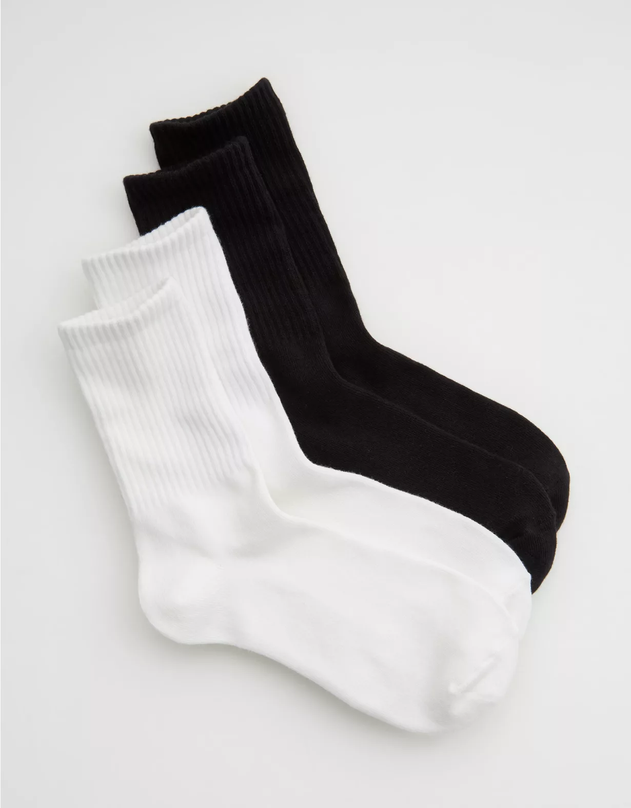 Aerie Crew Sock 2-Pack True Black