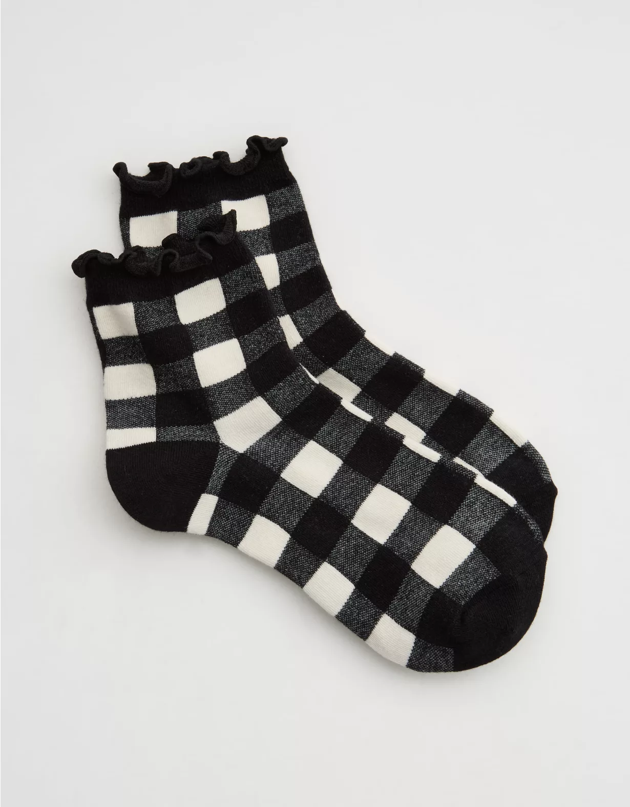 Aerie Scallop Tipping Bobby Socks Black