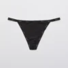 Aerie SMOOTHEZ Microfiber String Thong Underwear True Black