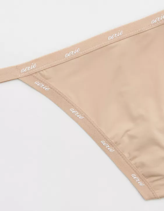 Aerie SMOOTHEZ Microfiber String Thong Underwear Sands - Image 3