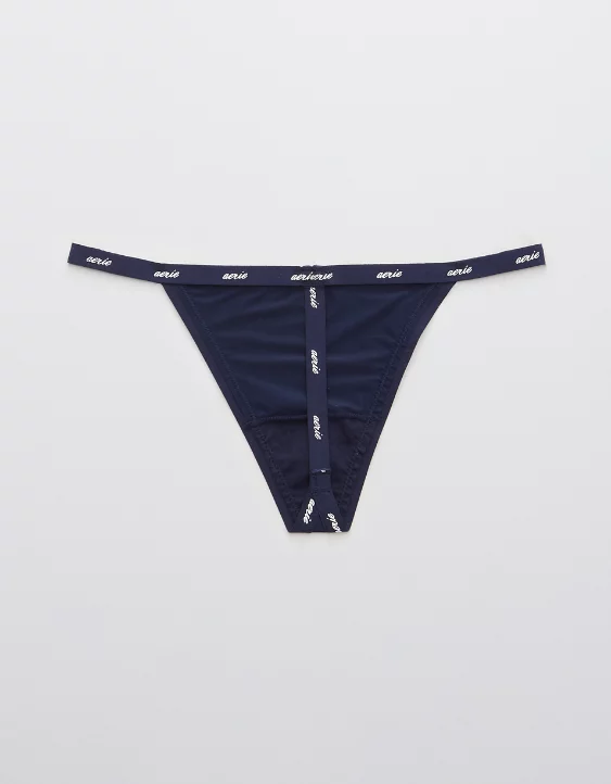 Aerie SMOOTHEZ Microfiber String Thong Underwear Navy - Image 3