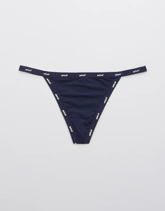 Aerie SMOOTHEZ Microfiber String Thong Underwear Navy - Image 2