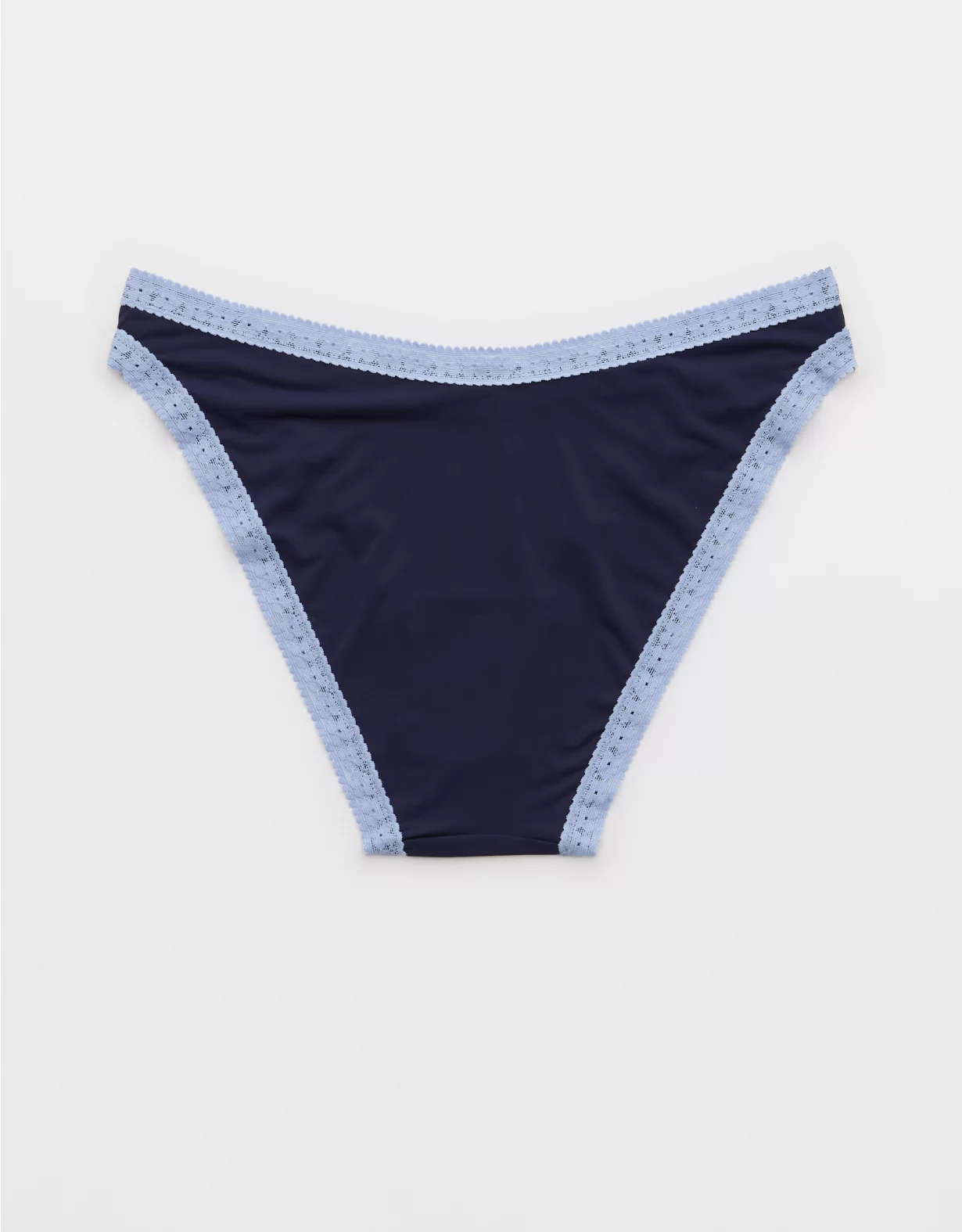 Aerie SMOOTHEZ Microfiber Lace Bikini Underwear Monaco Blue - Image 2