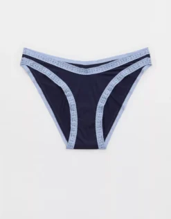 Aerie SMOOTHEZ Microfiber Lace Bikini Underwear Monaco Blue