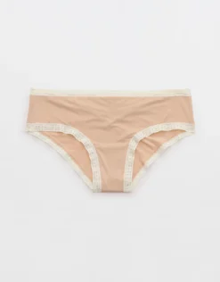 Aerie SMOOTHEZ Microfiber Lace Cheeky Underwear Sands