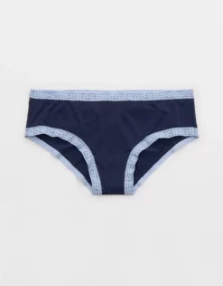 Aerie SMOOTHEZ Microfiber Lace Cheeky Underwear Monaco Blue