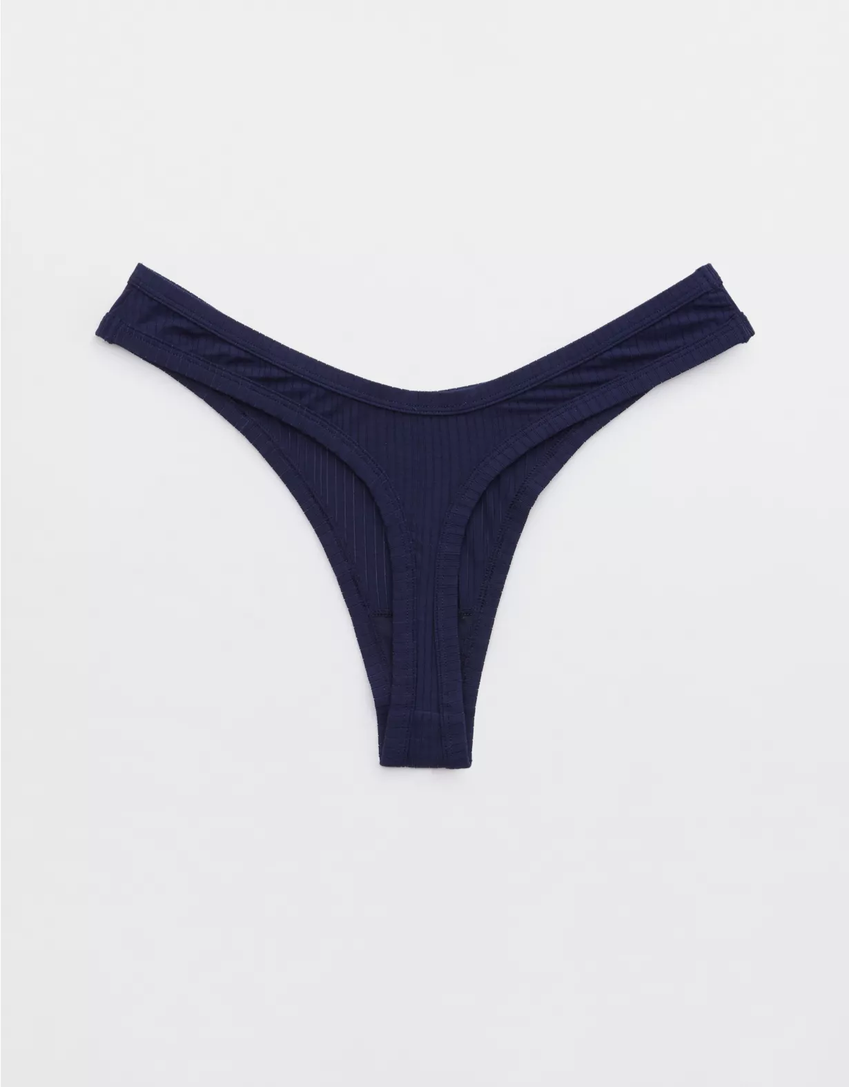 Aerie Superchill Modal Rib Thong Underwear Navy - Image 2