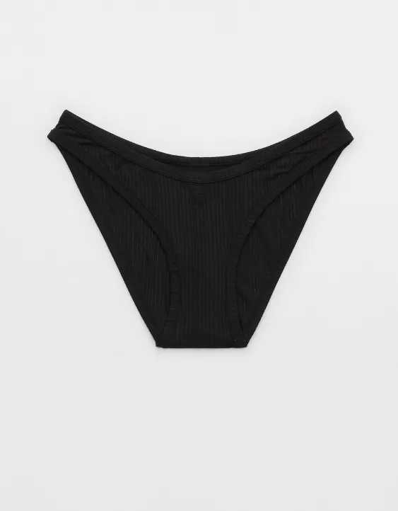 Aerie Superchill Modal Rib Bikini Underwear True Black - Image 4