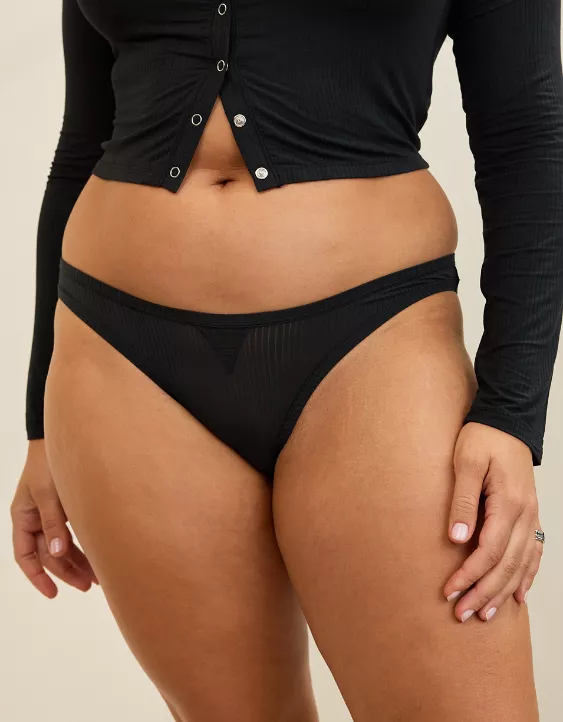 Aerie Superchill Modal Rib Bikini Underwear True Black - Image 6