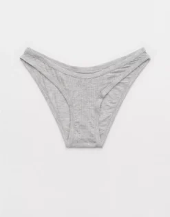 Aerie Superchill Modal Rib Bikini Underwear Medium Heather Gray