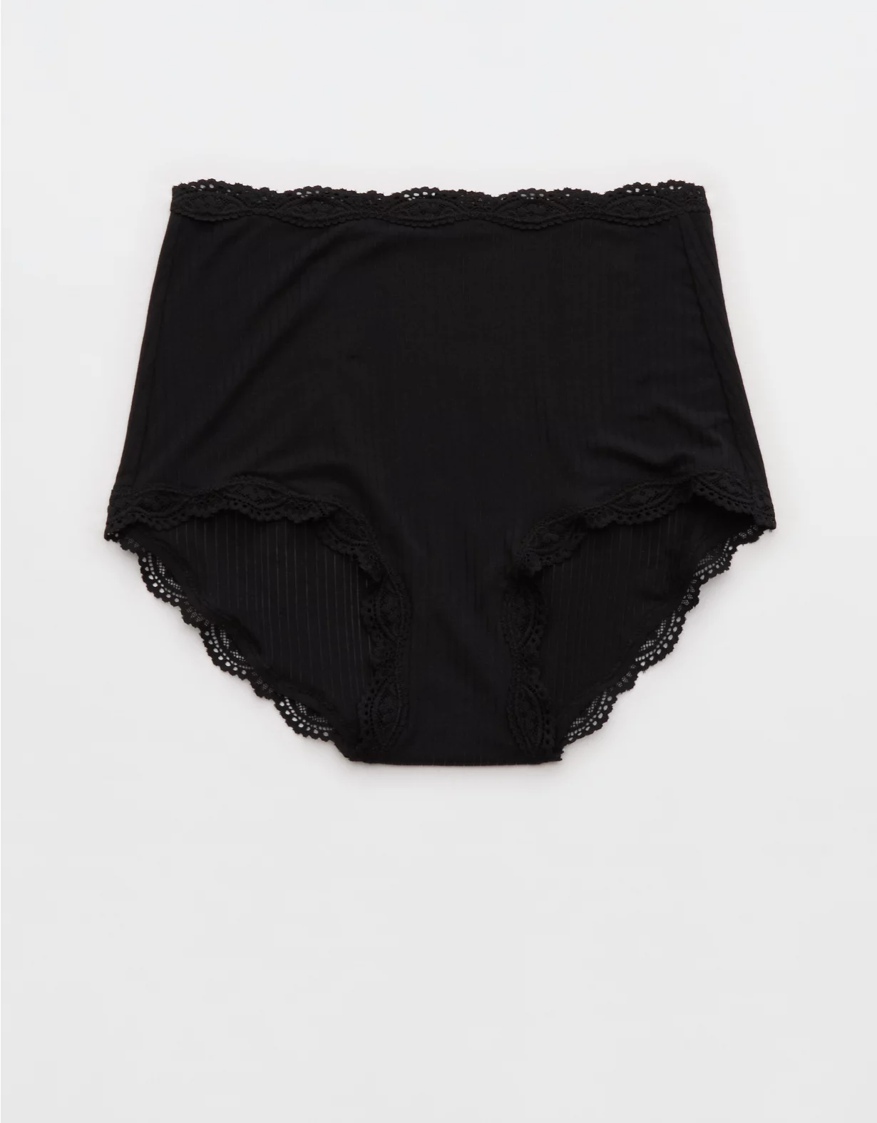 Aerie Superchill Modal Lace Super High Waisted Boybrief Underwear True Black