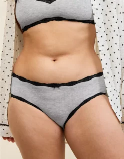 Aerie Superchill Modal Lace Boybrief Underwear Medium Heather Gray