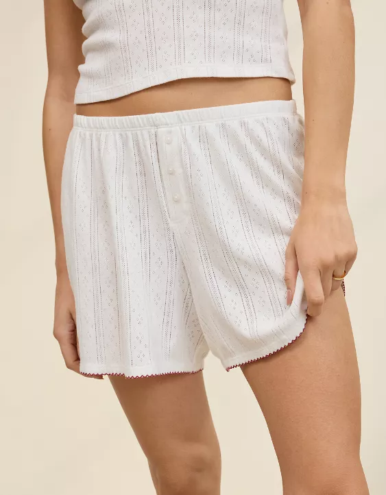 Aerie Off-Duty Pointelle Boxer Soft Muslin - Image 5